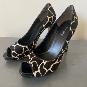 Nine West Animal Print Peep Toe Heels